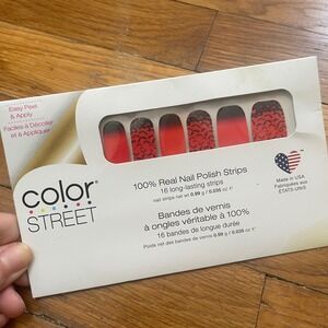 NWT Color Street Real Nail Polish Strips Halloween Theme Goth Punk Emo Red Black